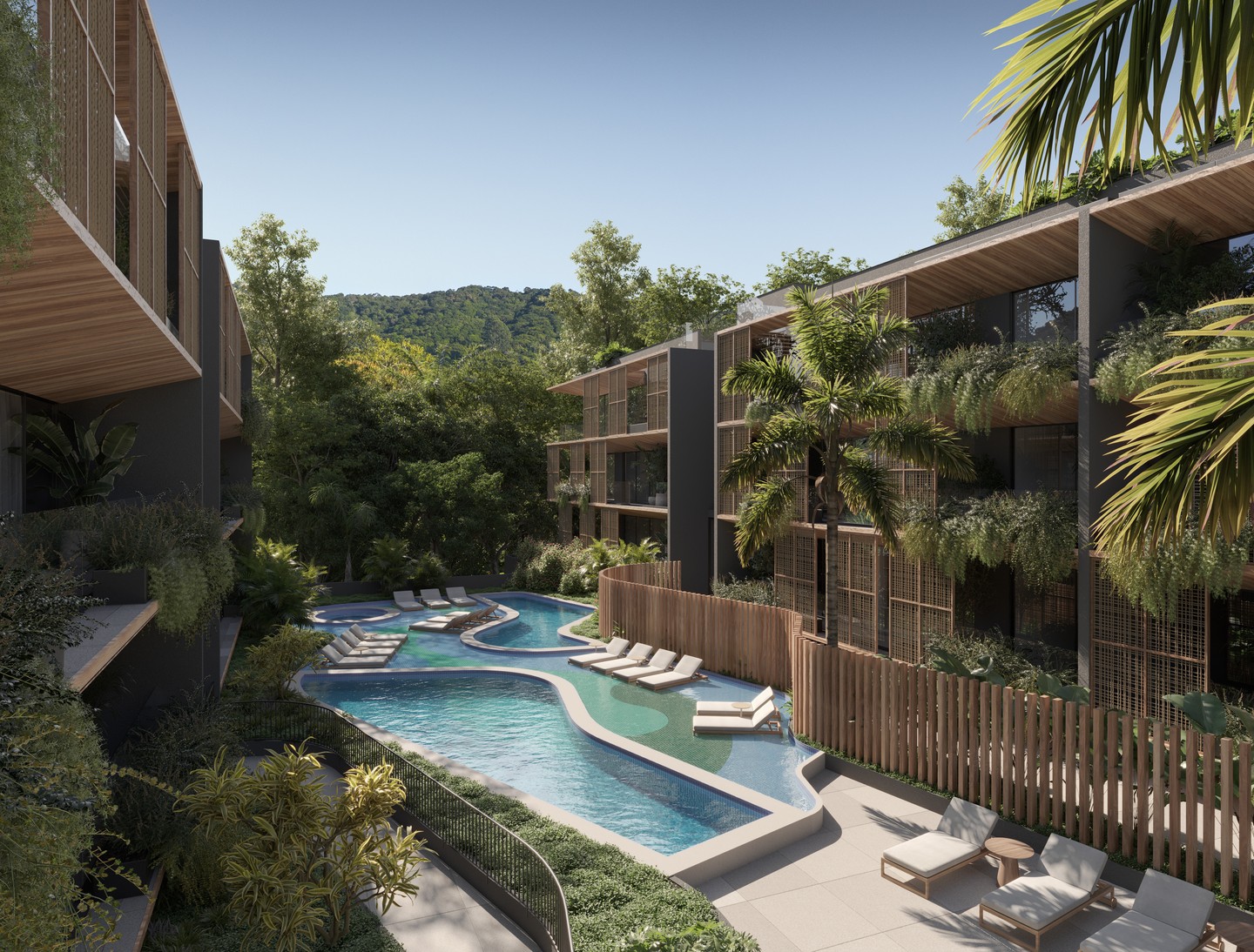 Kariió — Passeio entre piscina e apartamentos
