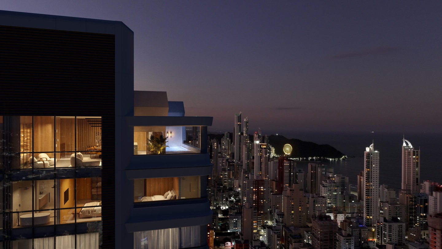 La Città by Pininfarina — Living duplex com vista para o mar