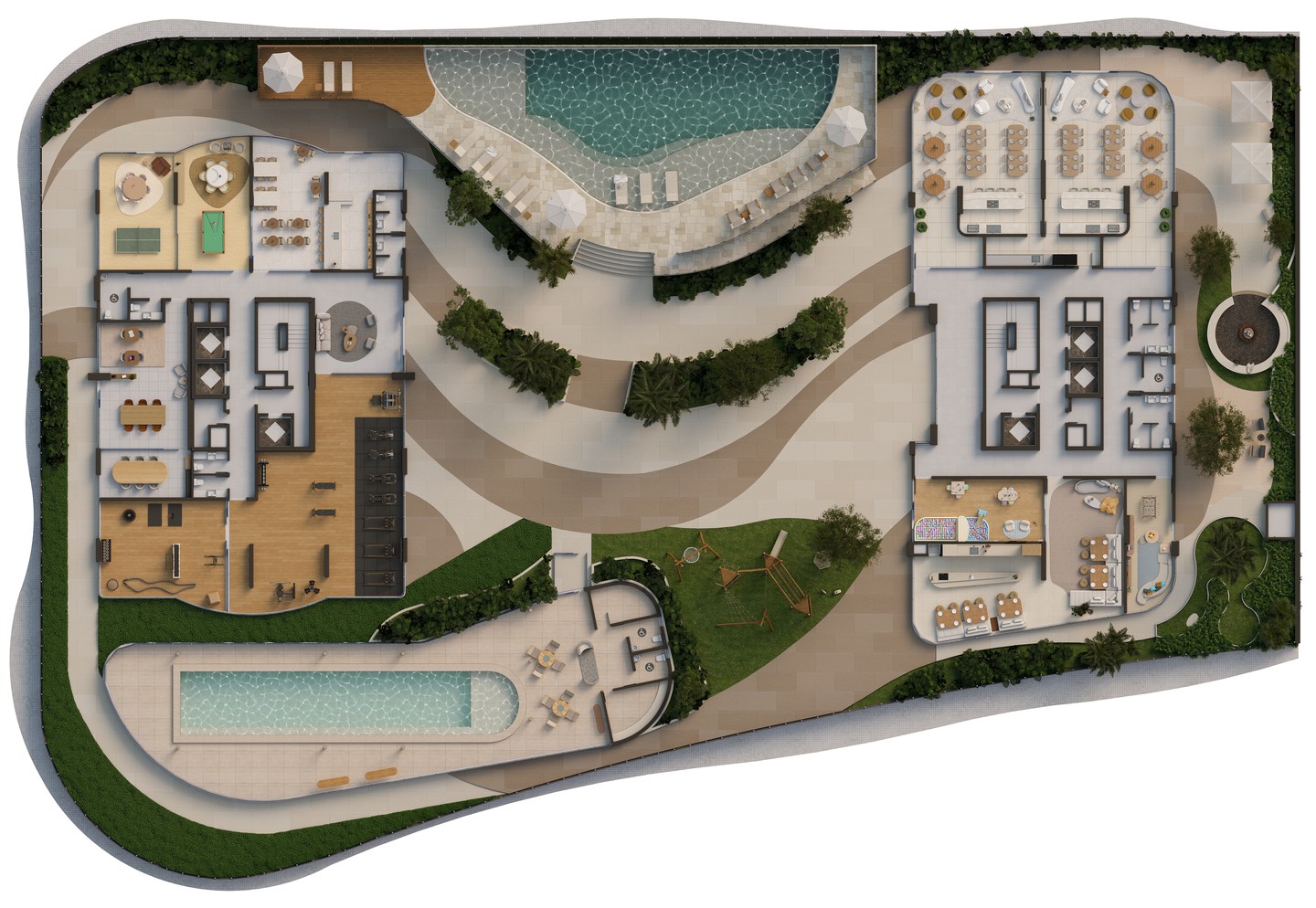 Valence Residence — Pilotis leisure level